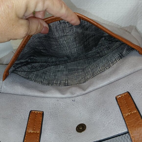 ANTIK KRAFT VEGAN LEATHER GRAY SACHEL , BOHO - Picture 11 of 11